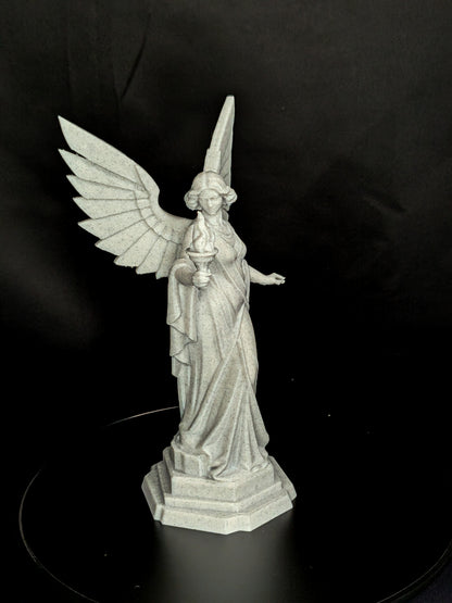 Art Deco Angel Statue with Torch | Guardian Angel Decor