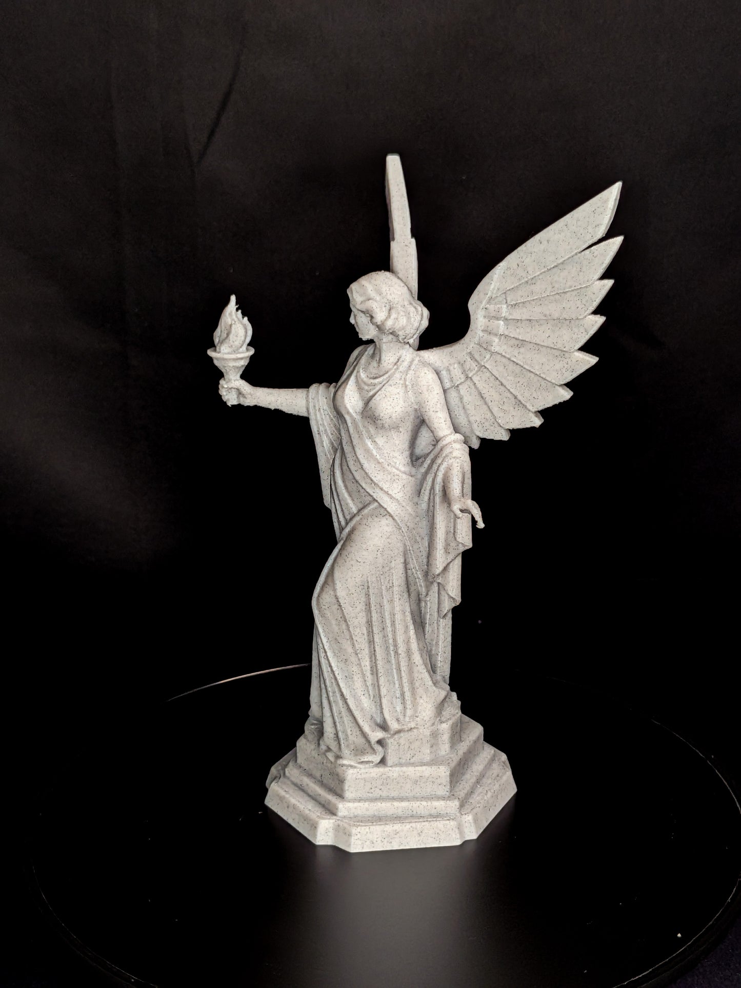 Art Deco Angel Statue with Torch | Guardian Angel Decor