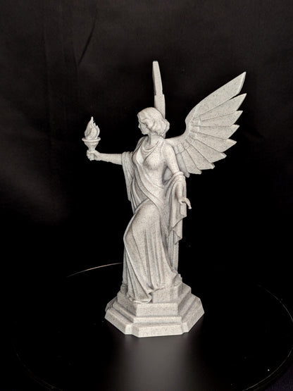 Art Deco Angel Statue with Torch | Guardian Angel Decor