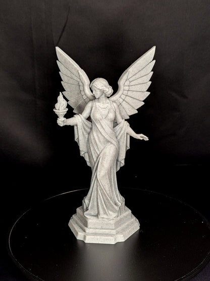 Art Deco Angel Statue with Torch | Guardian Angel Decor