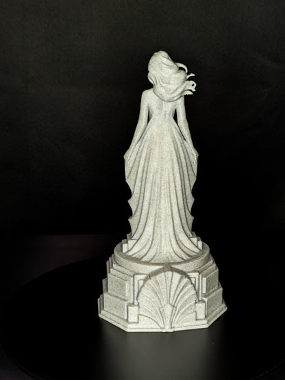 Art Deco Woman Statue - Radiant Silver Elegant Female Sculpture