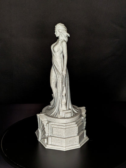 Art Deco Woman Statue - Radiant Silver Elegant Female Sculpture