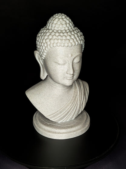 Buddha Head Statue - Marble Style Zen Meditation Sculpture