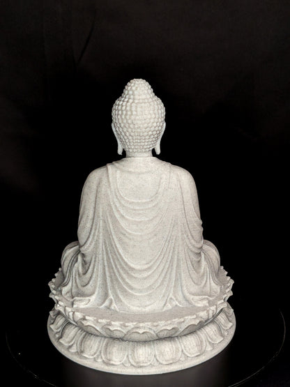 Meditating Buddha Statue - Marble Style Zen Buddha Sculpture