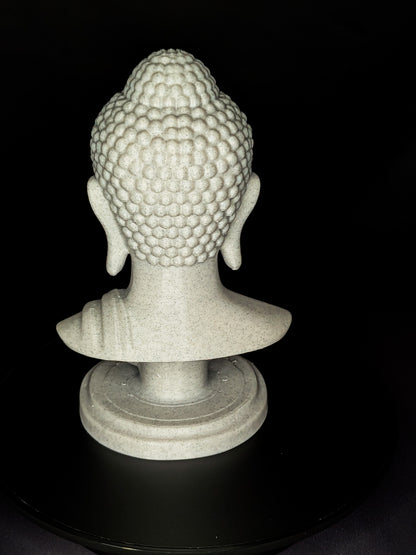 Buddha Head Statue - Marble Style Zen Meditation Sculpture