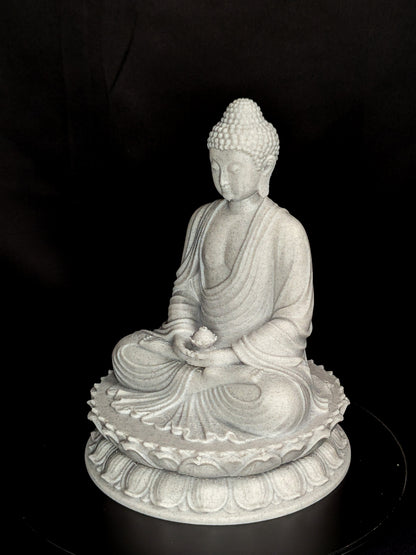 Meditating Buddha Statue - Marble Style Zen Buddha Sculpture