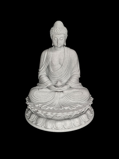 Meditating Buddha Statue - Marble Style Zen Buddha Sculpture