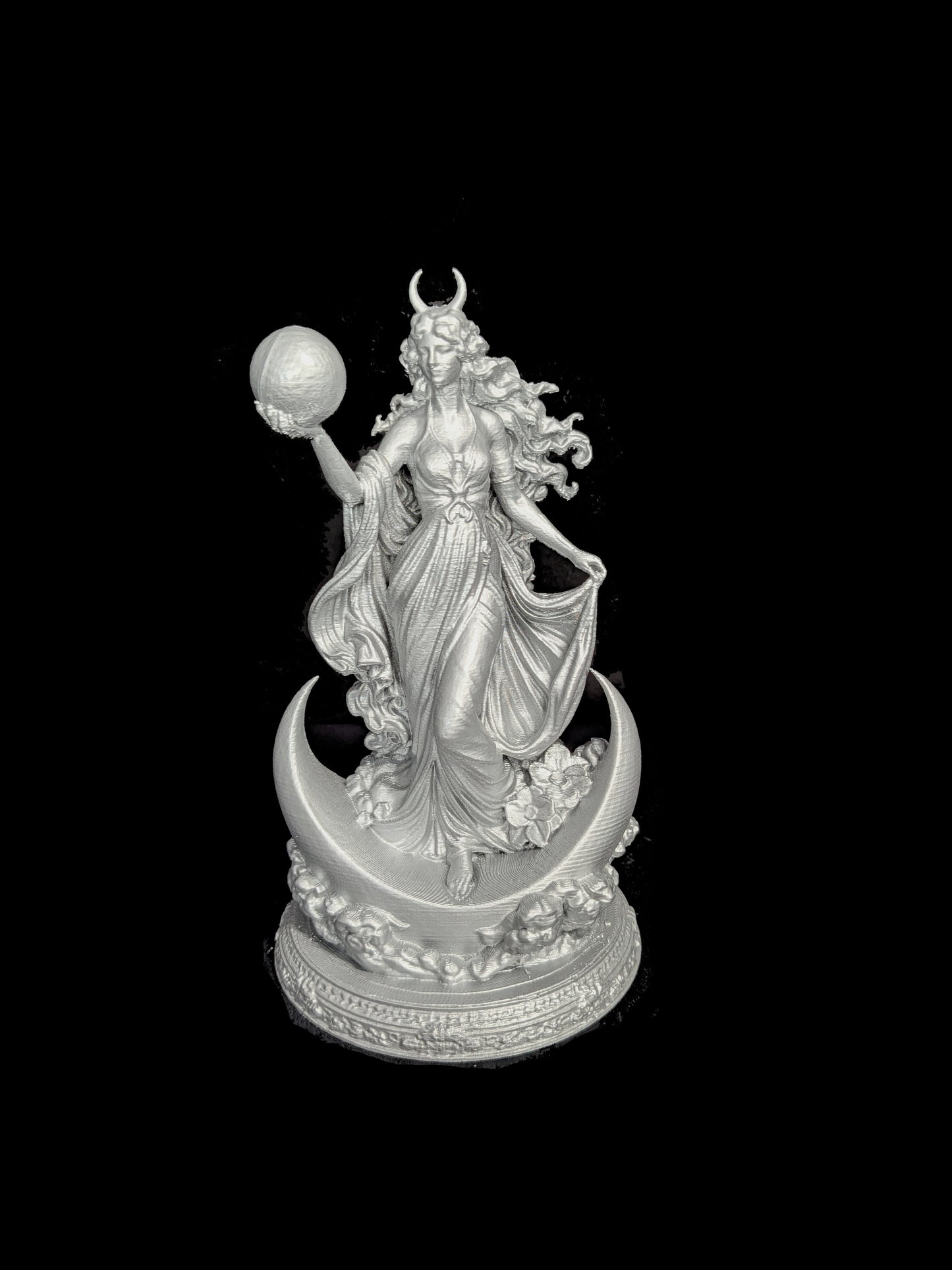 Nyx Lunar Goddess Statue - Marble Style Moon Sculpture