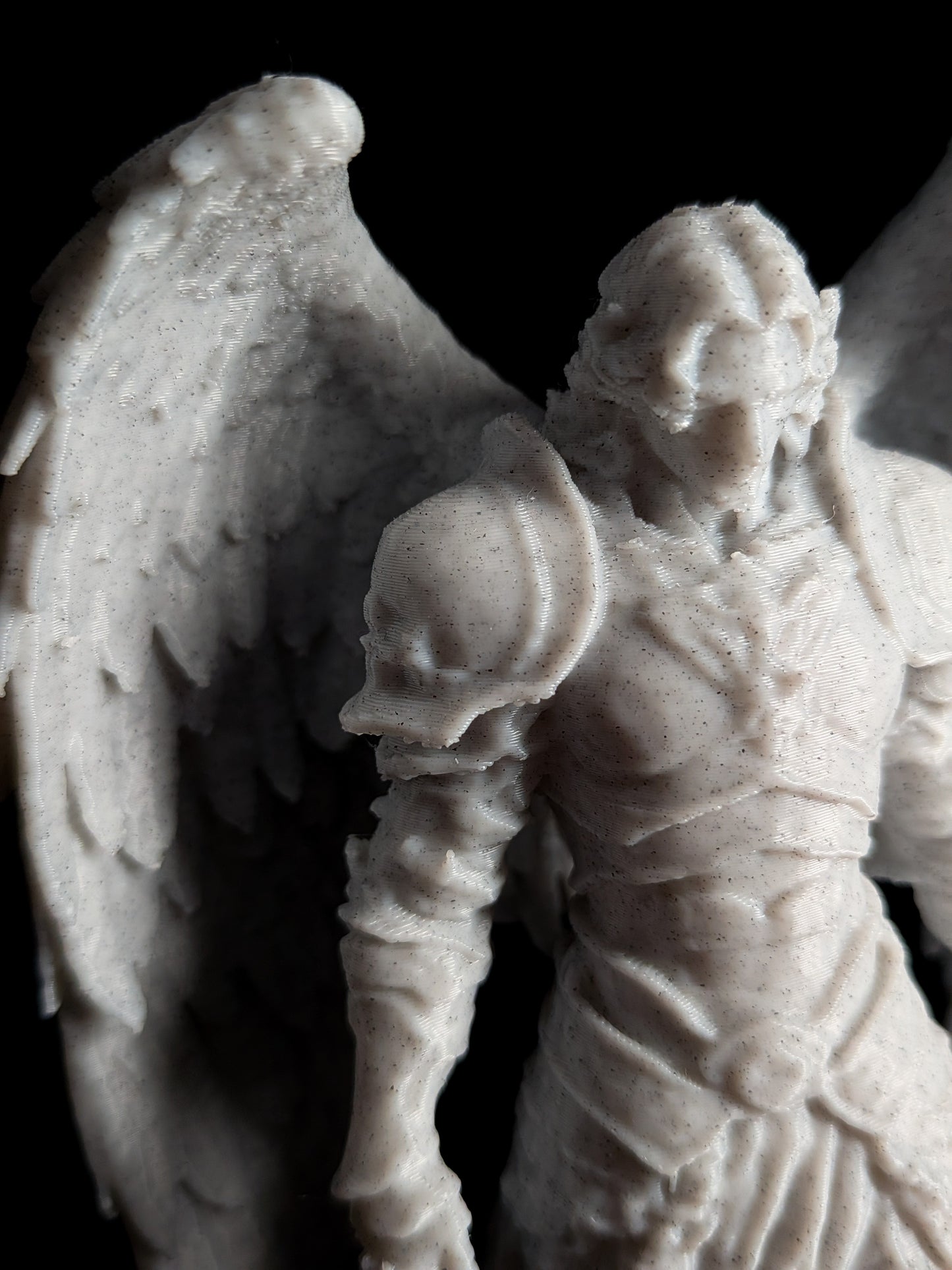Armored Guardian Angel Statue - Marble-Style Archangel Sculpture