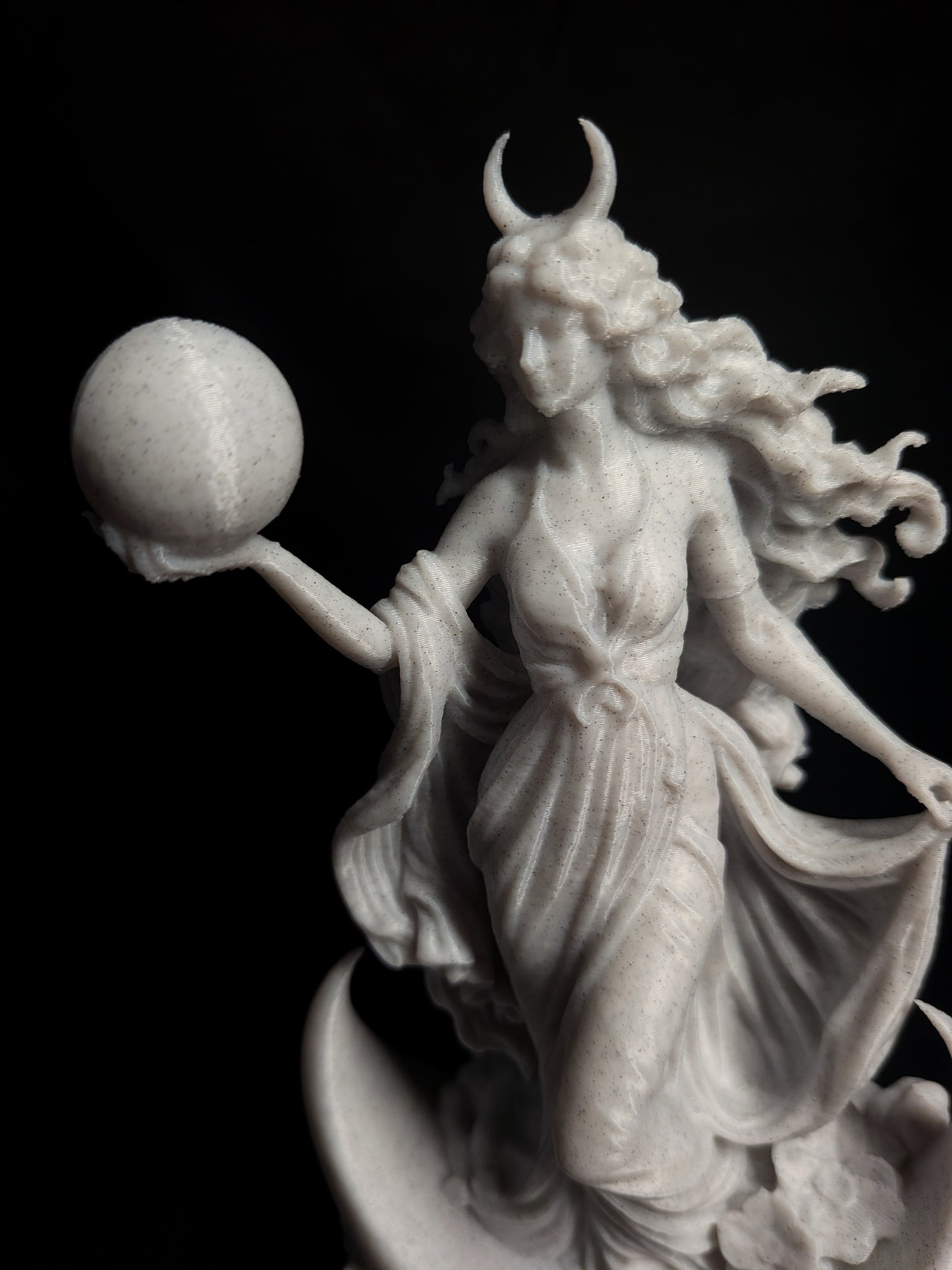 Nyx Lunar Goddess Statue - Marble Style Moon Sculpture