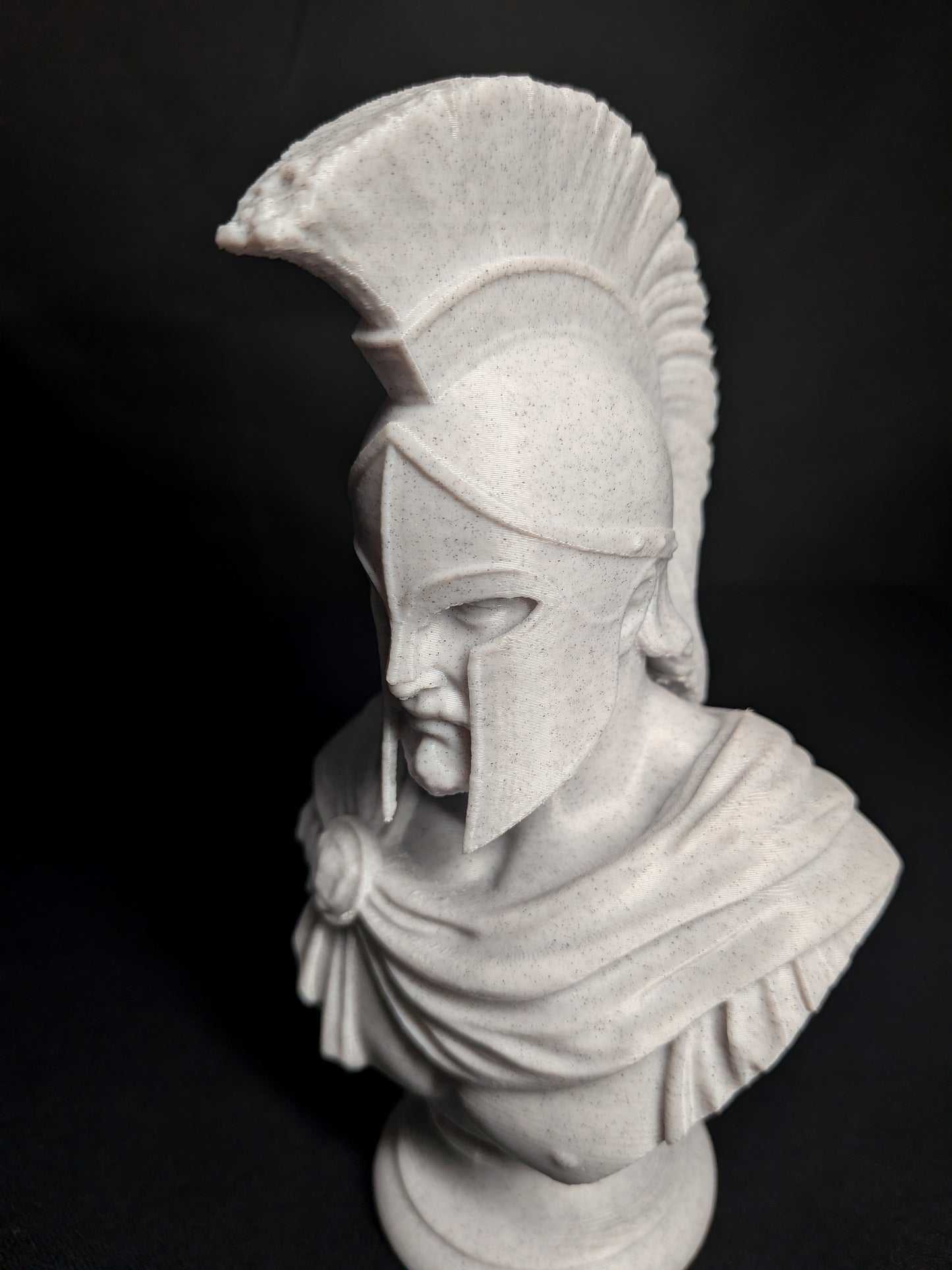 Spartan Warrior Bust Statue - Greek Helmet Sculpture