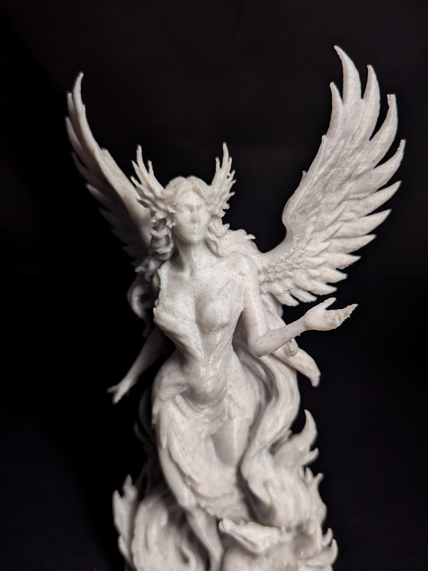 Phoenix Goddess Statue - Marble Finish Rebirth Sculpture