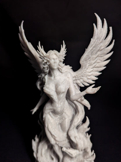 Phoenix Goddess Statue - Marble Finish Rebirth Sculpture