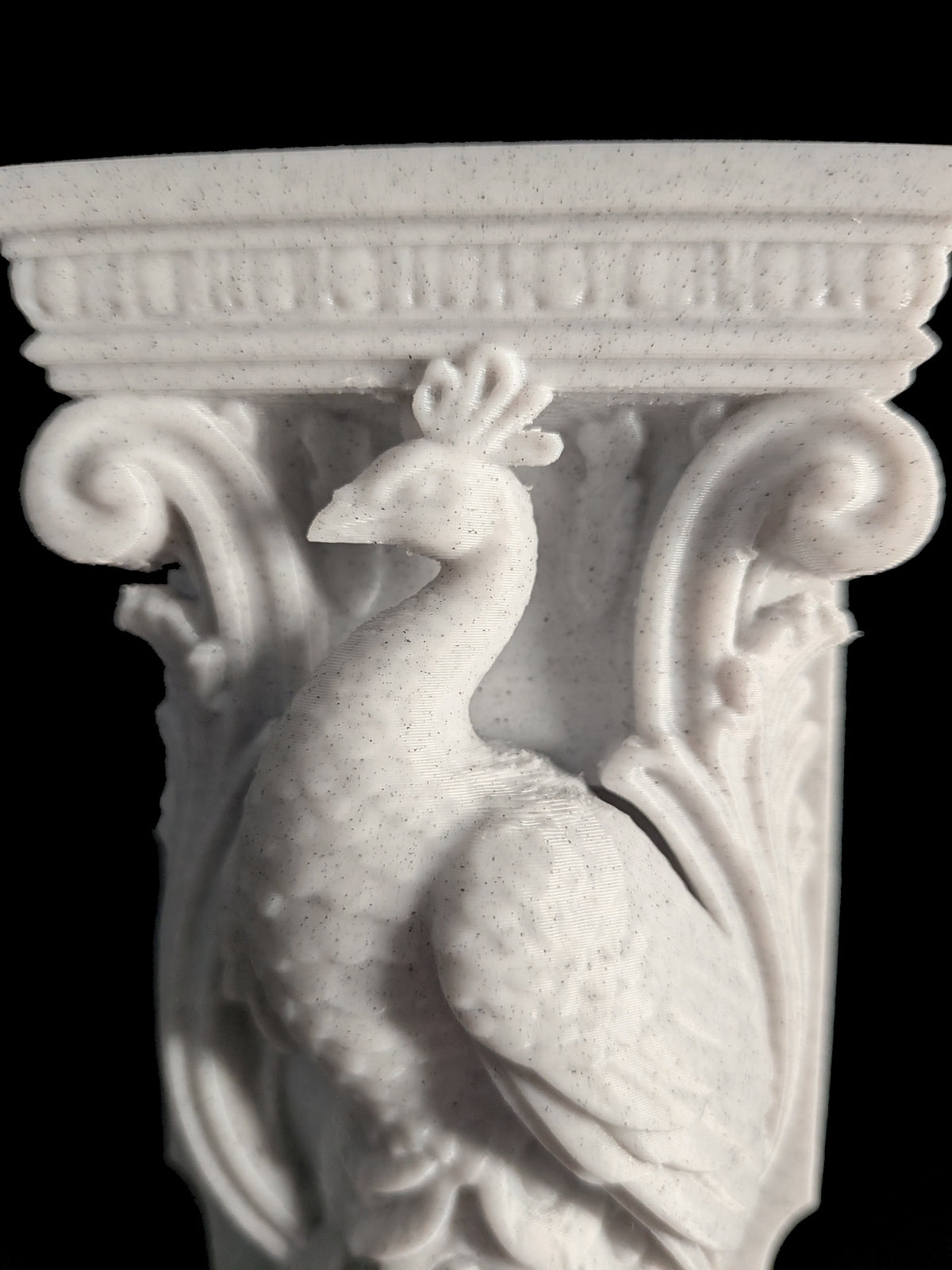 Peacock Corbel Wall Shelf Bracket - Marble Style Bird Wall Decor