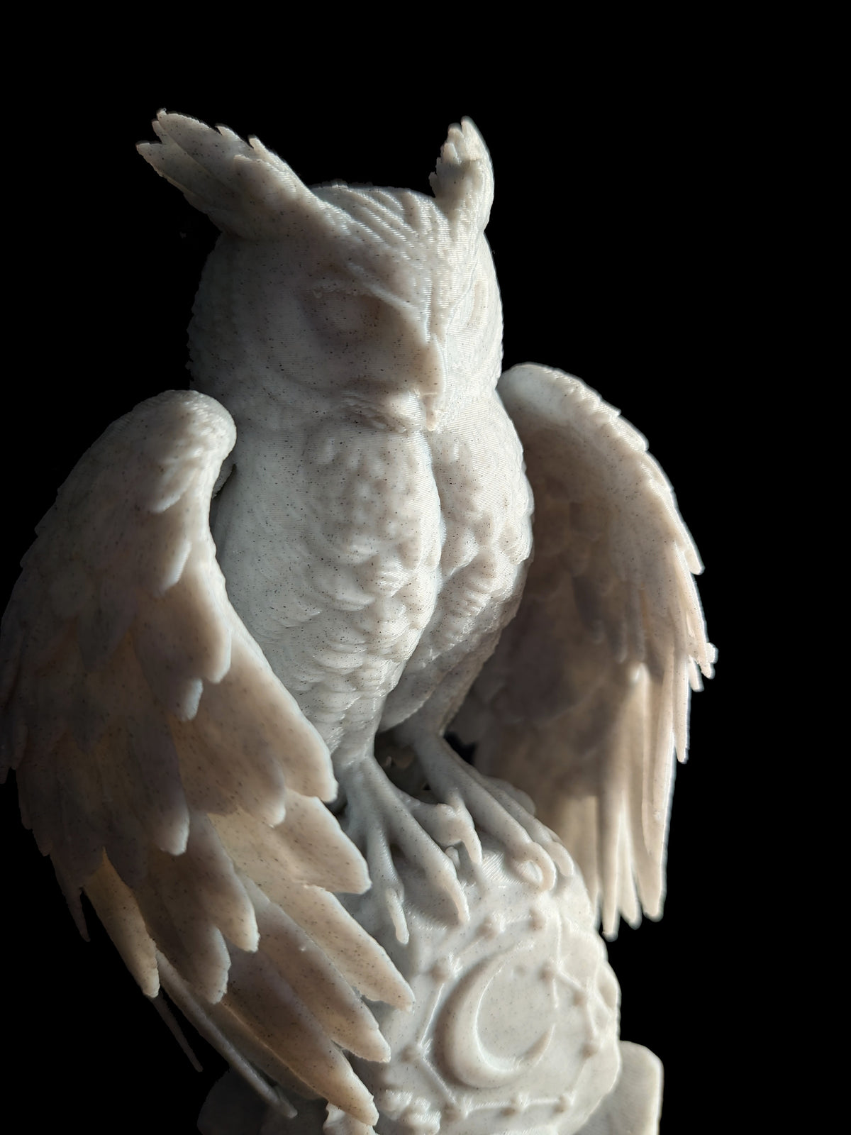 Owl Statue - Marble Style Celestial Wisdom Sculpture
