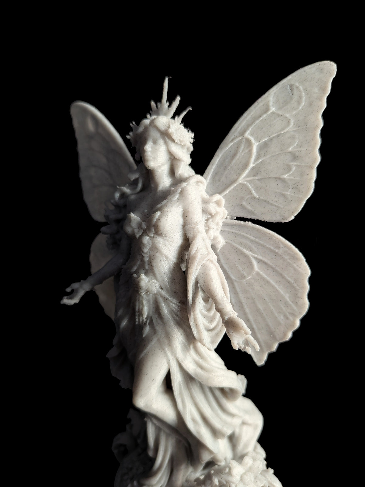 Butterfly Goddess Statue - Marble Style Fantasy Sculpture