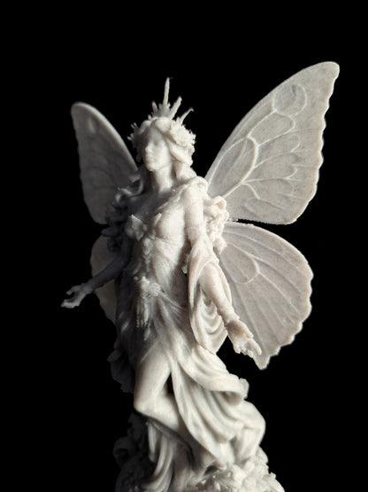 Butterfly Goddess Statue - Marble Style Fantasy Sculpture