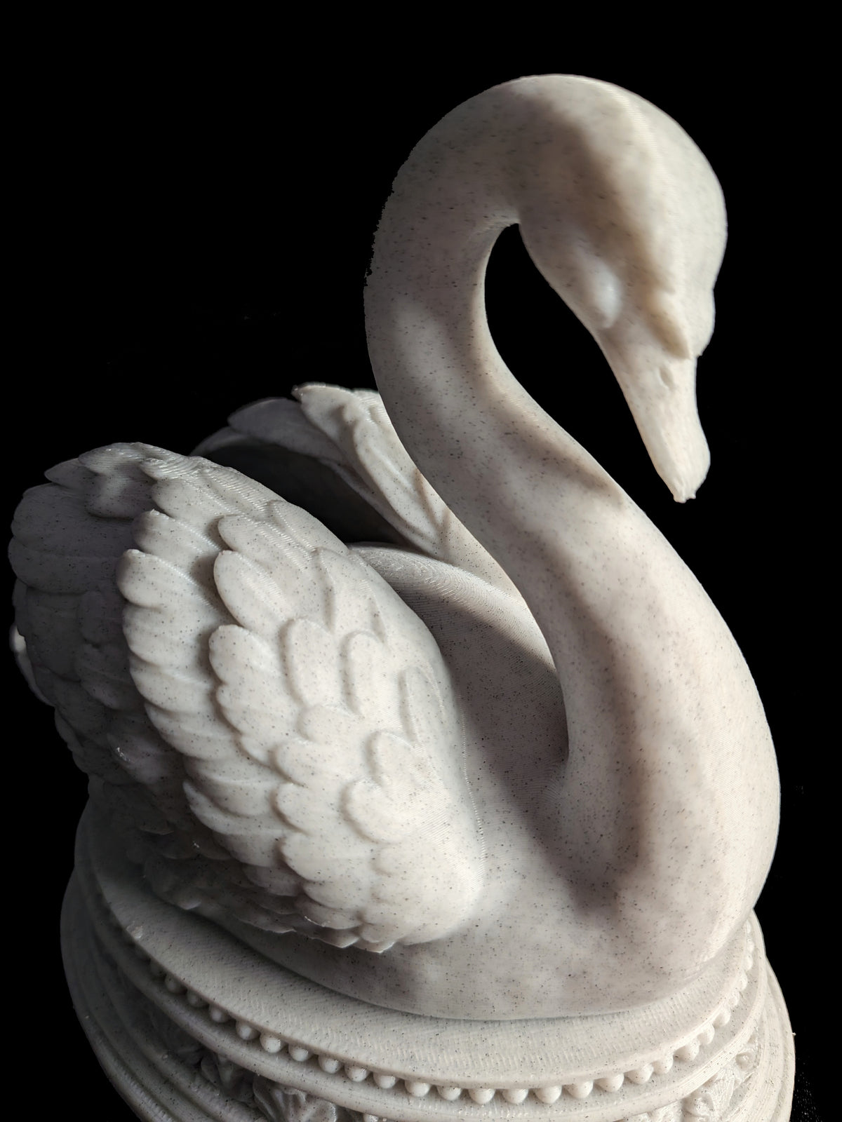 Swan Statue - Marble Style Elegant Bird Sculpture