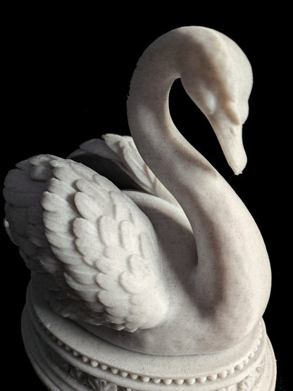 Swan Statue - Marble Style Elegant Bird Sculpture