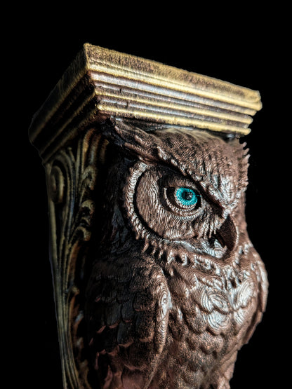 Owl Wall Corbel - Gothic Owl Shelf Bracket