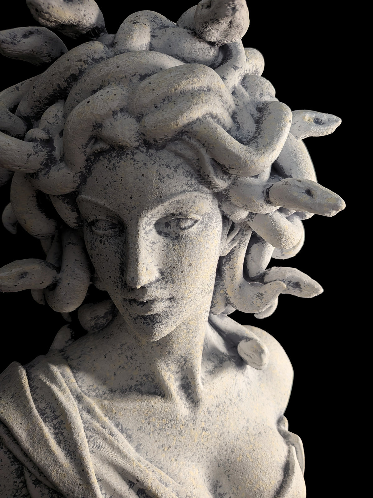 20 Inch Medusa Bust Statue - Hand Painted Marble Greek Mythology Sculpture