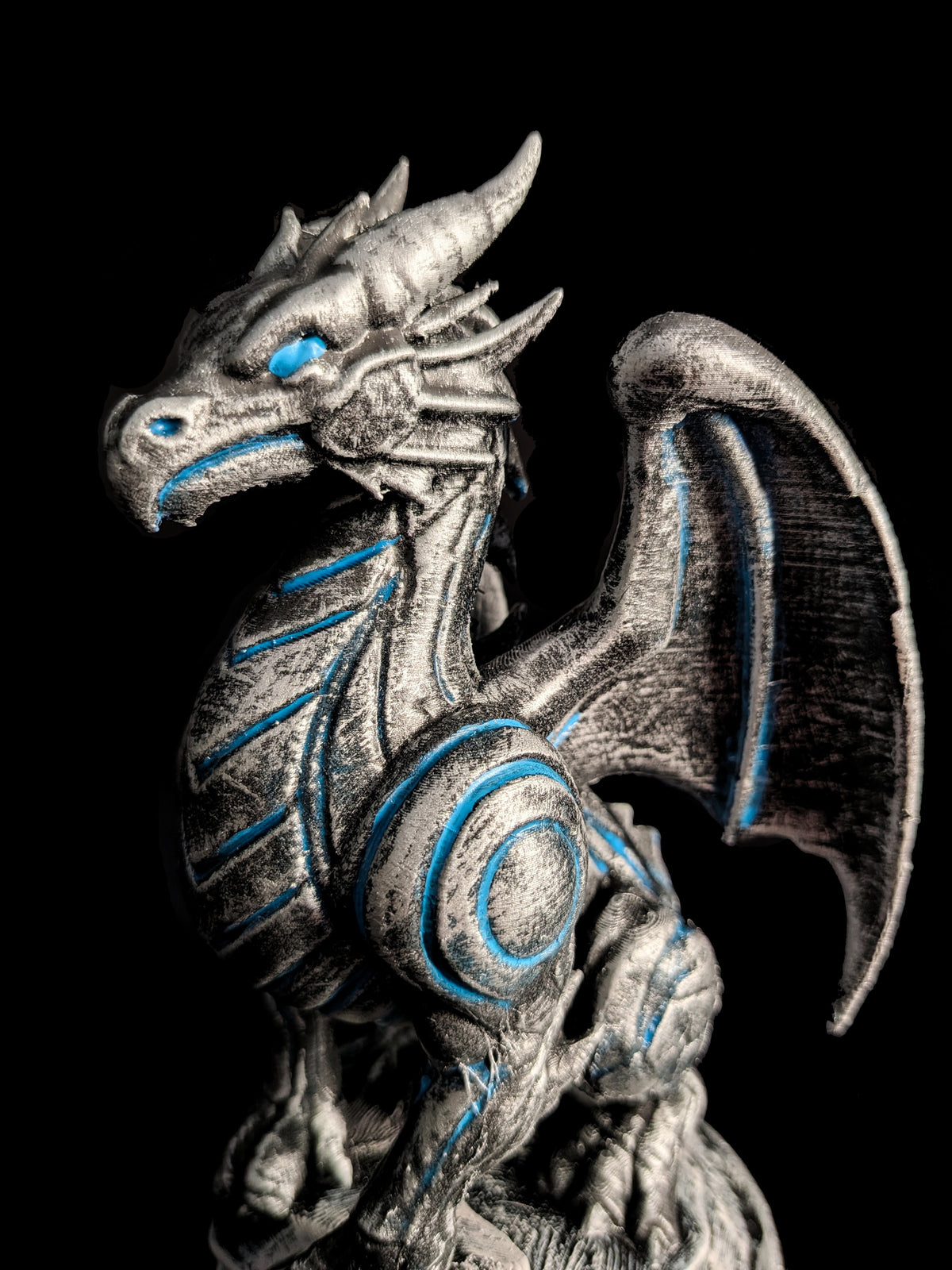 Stormforged Dragon Hand Painted Statue - Fantasy Sculpture