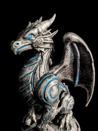 Stormforged Dragon Hand Painted Statue - Fantasy Sculpture