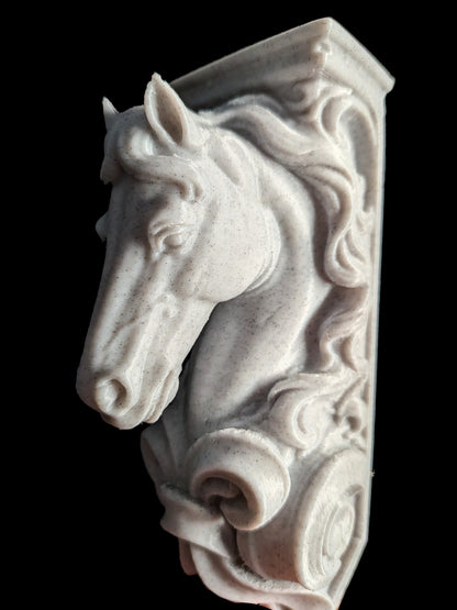 Horse Corbel Wall Shelf Bracket - Marble Style Equestrian Horse Decor