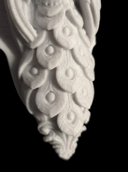 Peacock Corbel Wall Shelf Bracket - Marble Style Bird Wall Decor