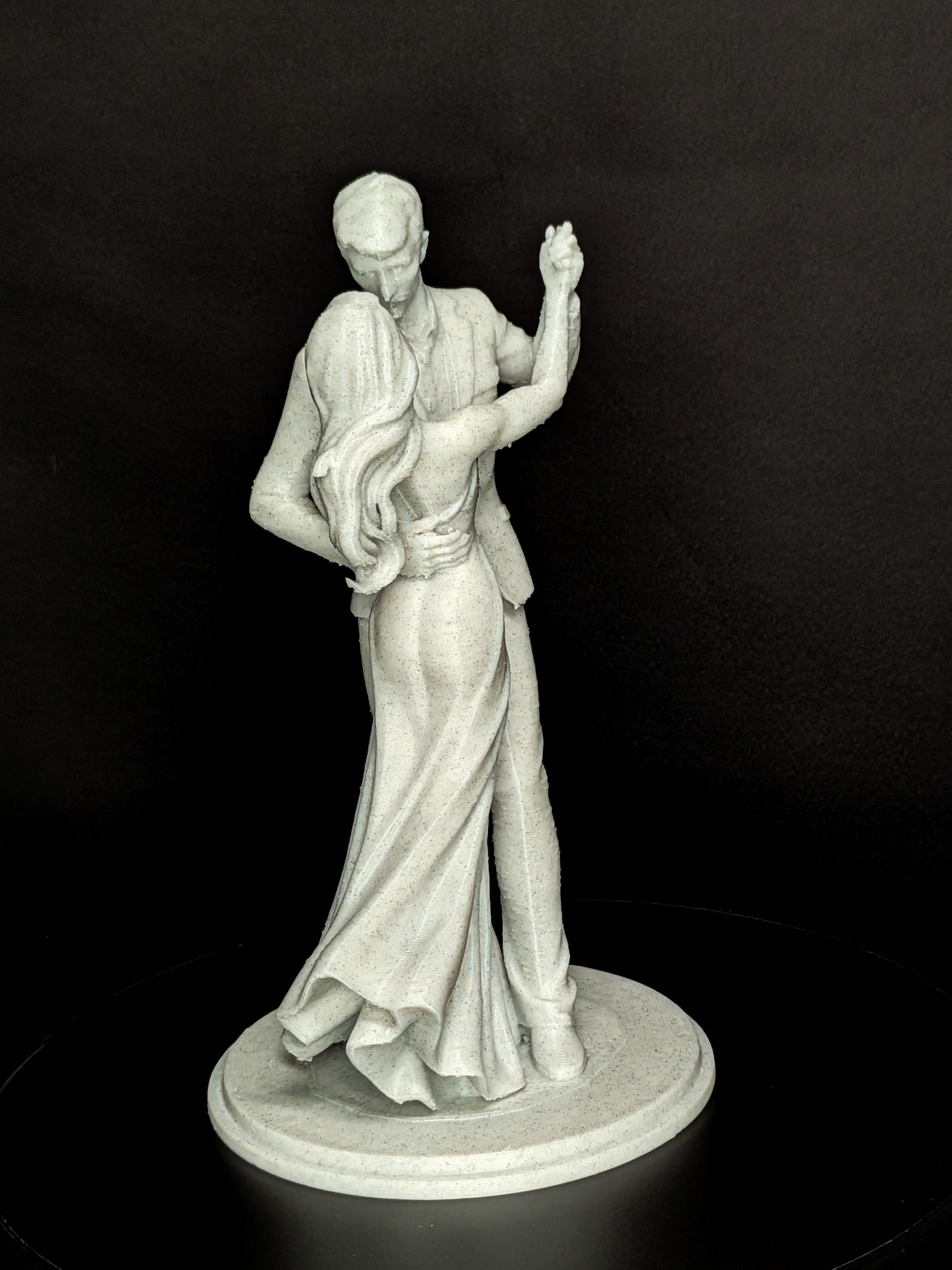 Dancing Couple Sculpture - Marble Finish Romantic Statue