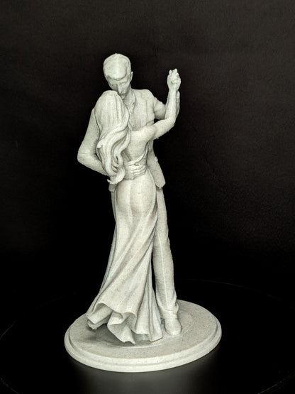 Dancing Couple Sculpture - Marble Finish Romantic Statue