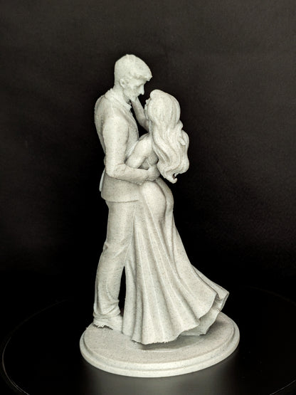 Dancing Couple Sculpture - Marble Finish Romantic Statue