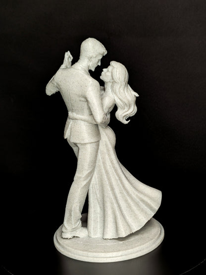 Dancing Couple Sculpture - Marble Finish Romantic Statue