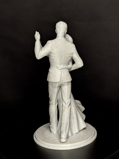 Dancing Couple Sculpture - Marble Finish Romantic Statue