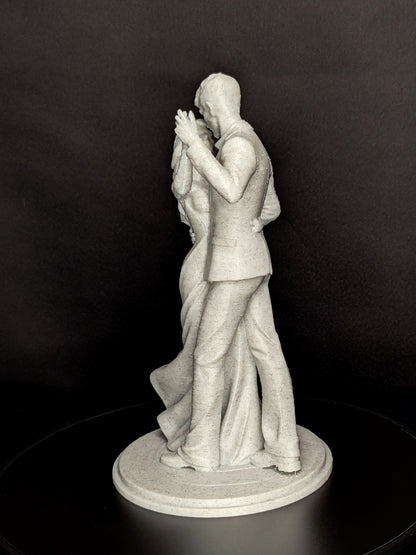 Dancing Couple Sculpture - Marble Finish Romantic Statue