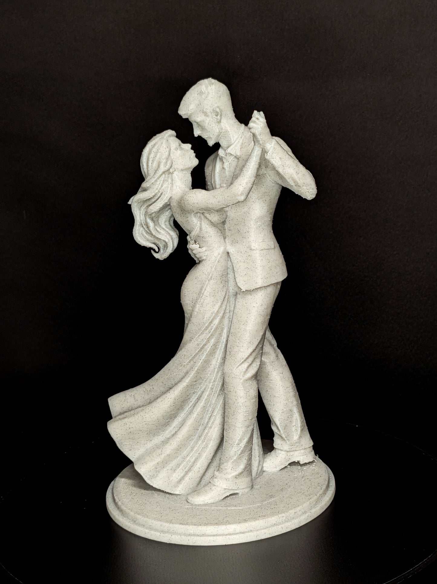 Dancing Couple Sculpture - Marble Finish Romantic Statue