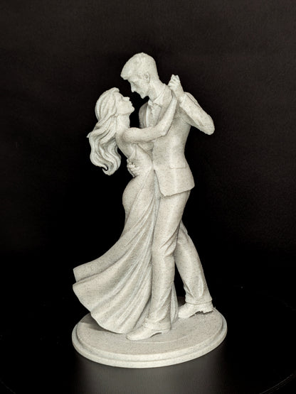 Dancing Couple Sculpture - Marble Finish Romantic Statue