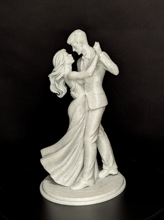 Dancing Couple Sculpture - Marble Finish Romantic Statue