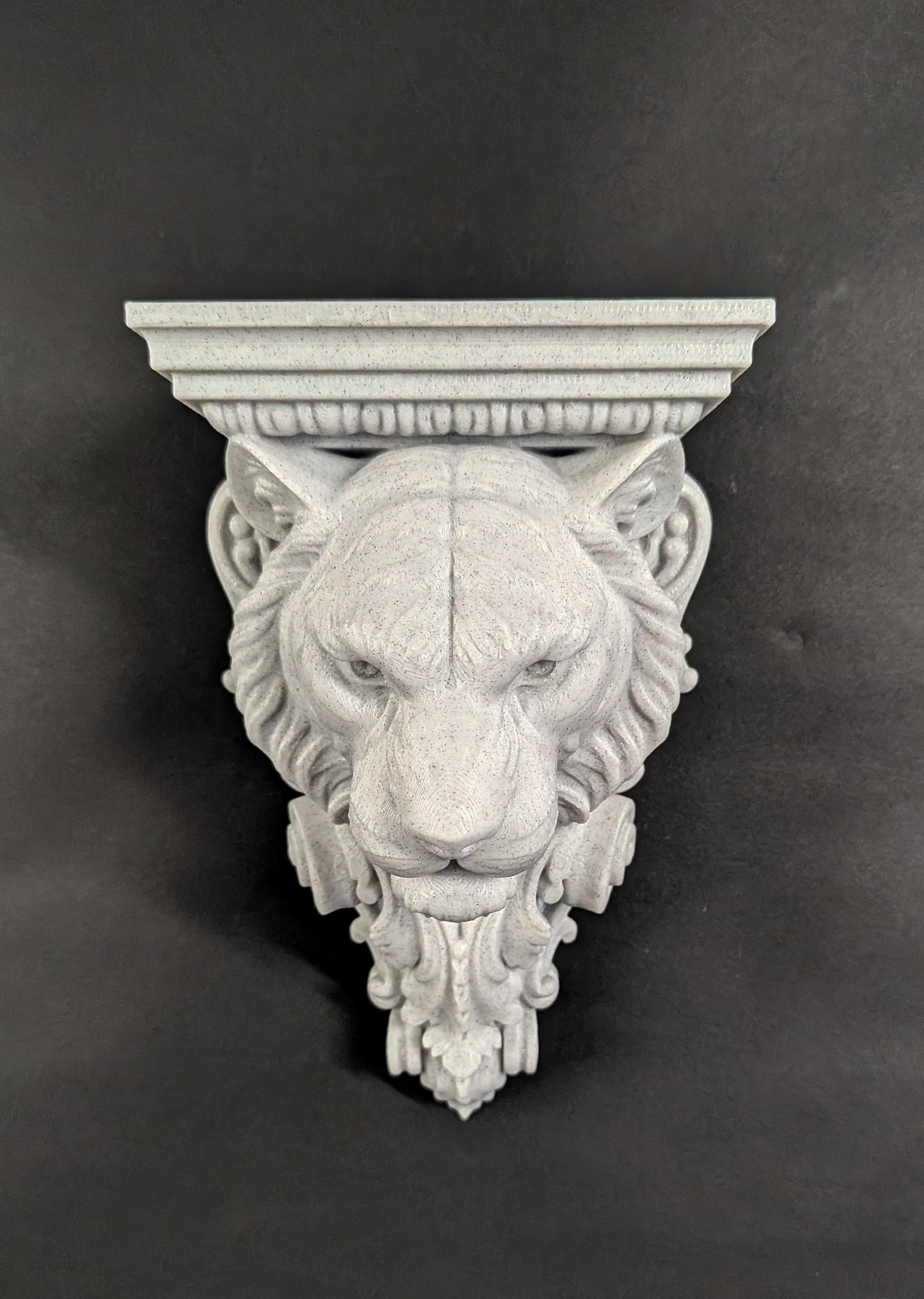 Tiger Corbel Wall Shelf Bracket | Marble Style Tiger Wall Sculpture