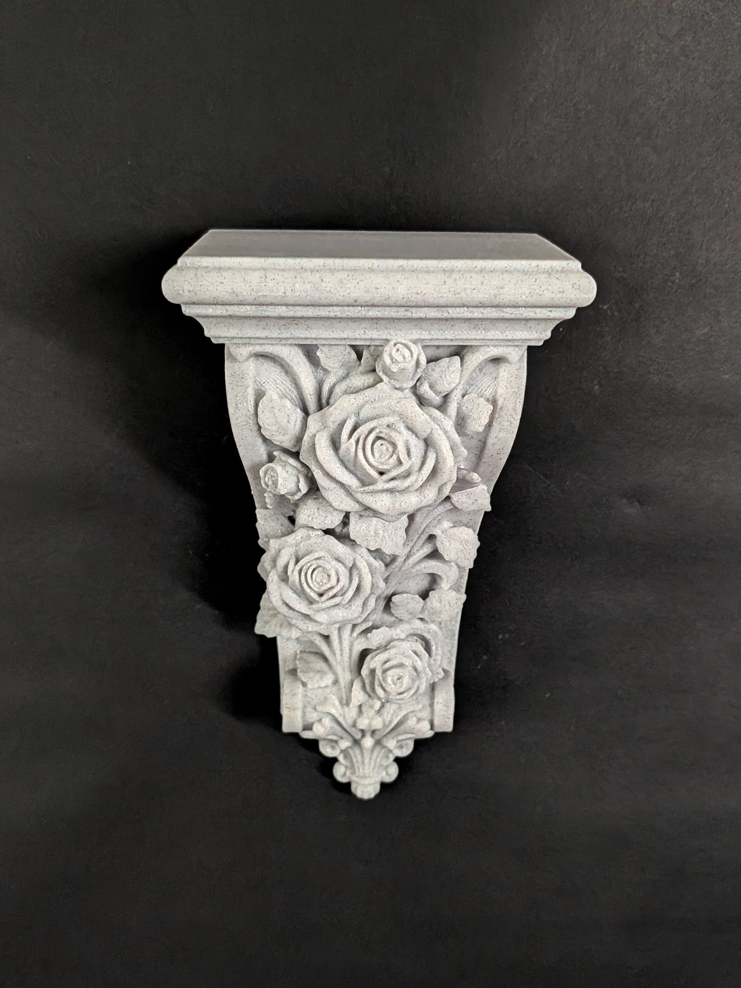 Rose Corbel Wall Shelf Bracket | Marble Style Floral Corbel