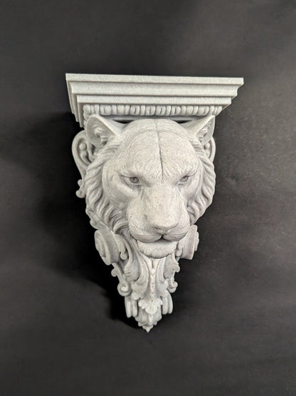 Tiger Corbel Wall Shelf Bracket | Marble Style Tiger Wall Sculpture
