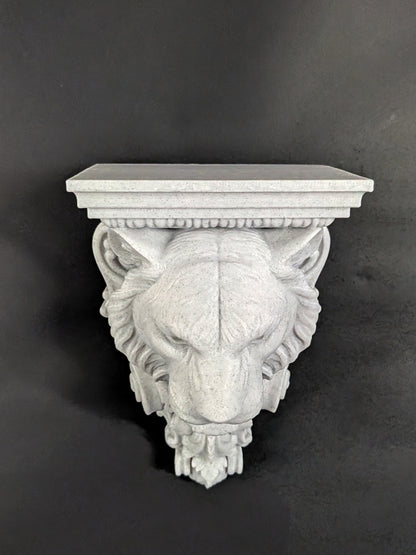 Tiger Corbel Wall Shelf Bracket | Marble Style Tiger Wall Sculpture