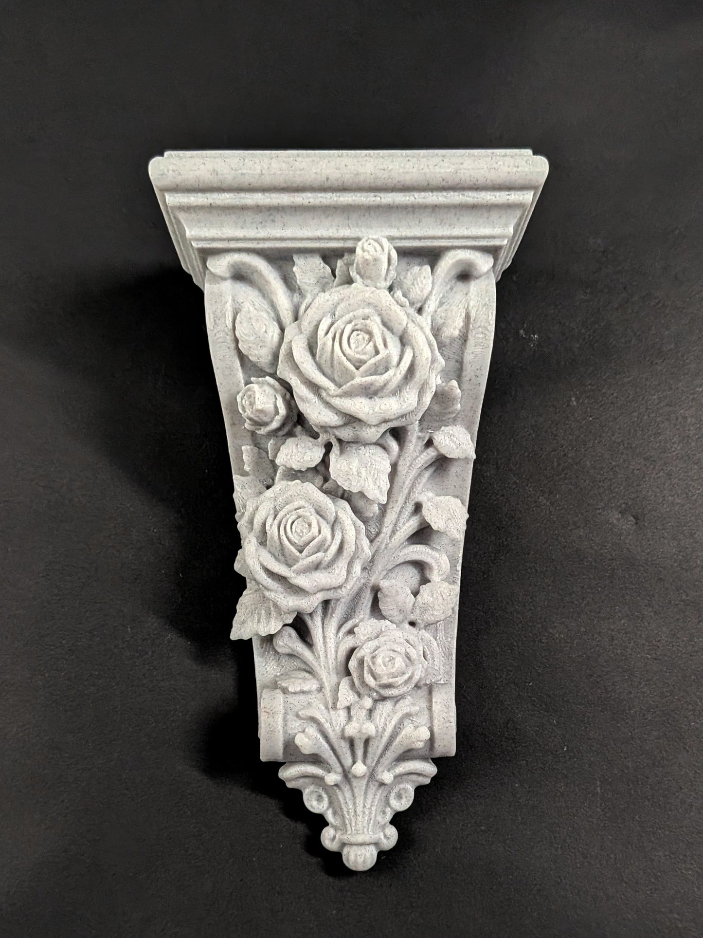 Rose Corbel Wall Shelf Bracket | Marble Style Floral Corbel