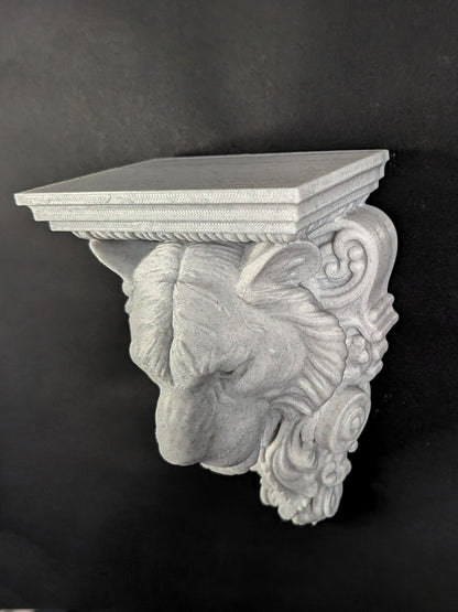 Tiger Corbel Wall Shelf Bracket | Marble Style Tiger Wall Sculpture