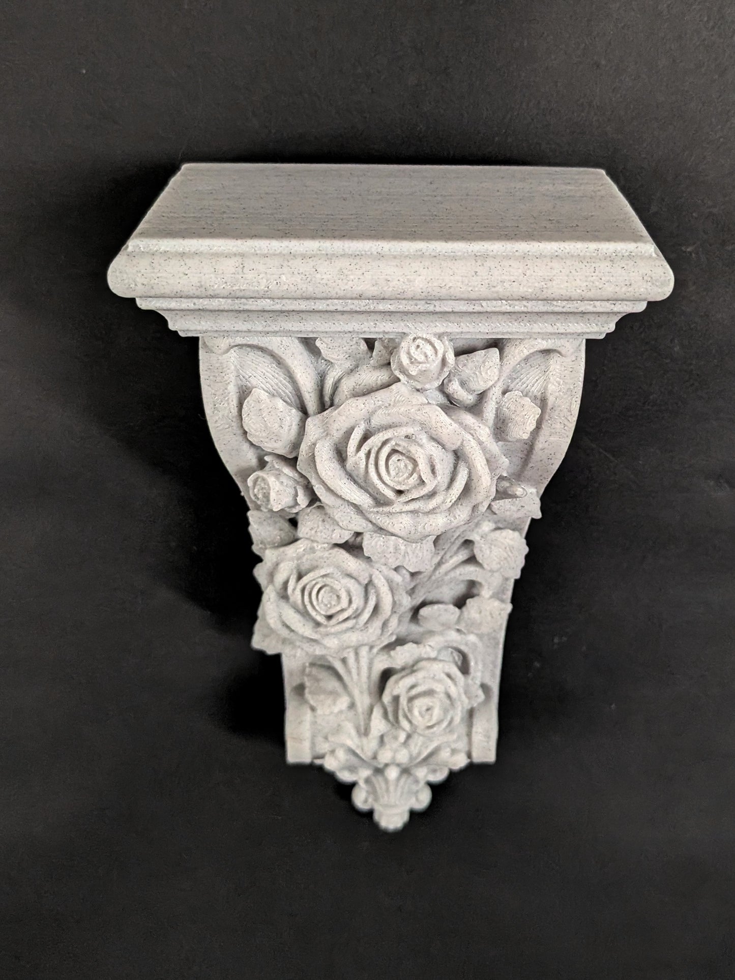 Rose Corbel Wall Shelf Bracket | Marble Style Floral Corbel