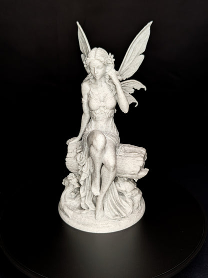 Woodland Fairy Statue - Marble Style Fairy Sculpture