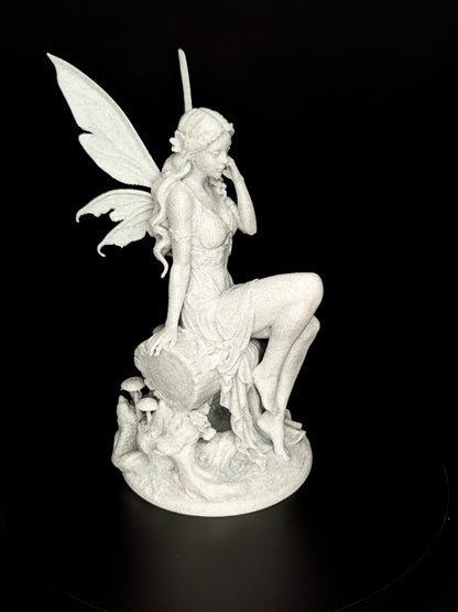 Woodland Fairy Statue - Marble Style Fairy Sculpture