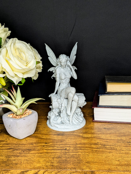 Woodland Fairy Statue - Marble Style Fairy Sculpture