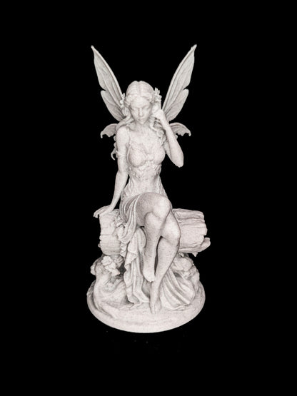 Woodland Fairy Statue - Marble Style Fairy Sculpture