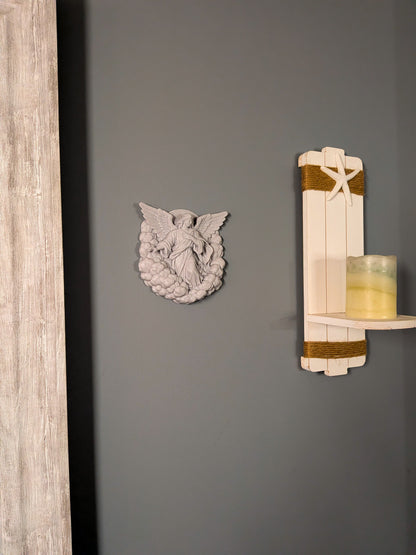 Angel Wall Art Relief - Marble Style Guardian Angel Sculpture